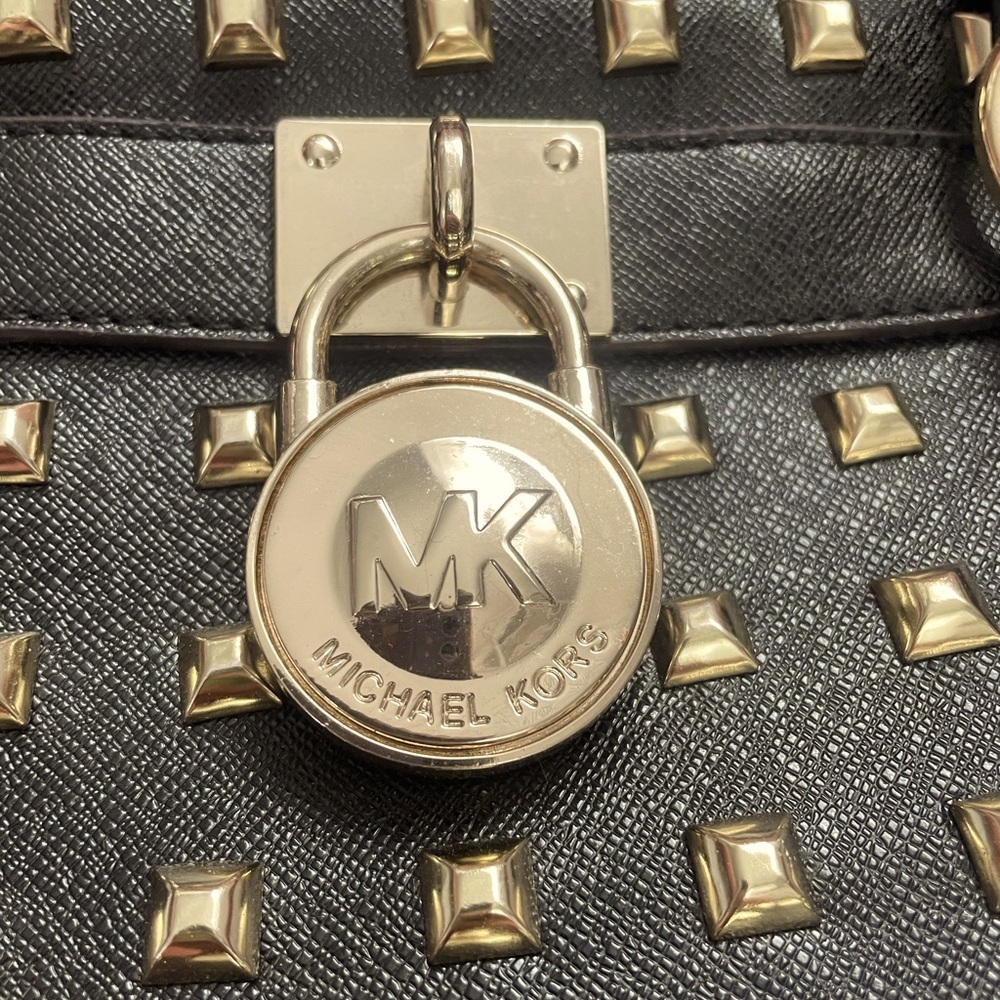 Michael Kors black studded handbag!